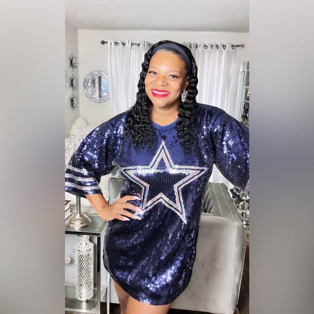 Sale‼️Dallas Cowboys sequin dress. No discount - Picture 6 of 10